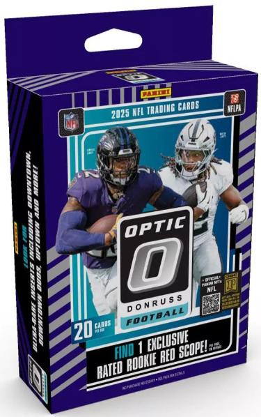 2025 Panini Donruss Optic Football Hanger Box 20 Cards- FACTORY SEALED - 1 Red Scope RC Chase!-Powers Sports Memorabilia