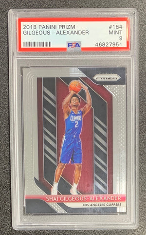 Shai Gilgeous-Alexander 2018 Panini Prizm Basketball Rookie Card #184 Graded PSA 9-Powers Sports Memorabilia