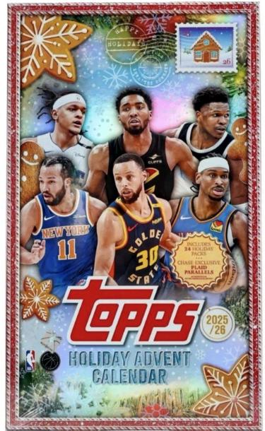 2025-26 Topps Holiday Basketball Advent Calendar Box-24PK/4CPP/96CPB- New/Sealed-Powers Sports Memorabilia