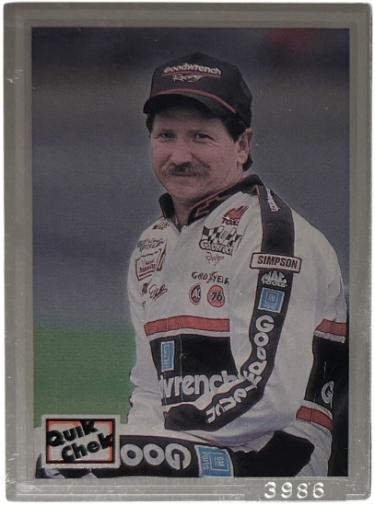 Dale Earnhardt 1993 Card Dynamics Quick Chek Metal NASCAR Card /7000 (5x Winston Cup Champ)-Powers Sports Memorabilia