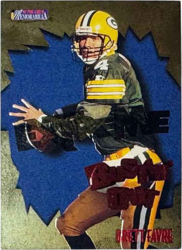 Brett Favre 1997 Pro Line II Memorabilia Bustin' Out Extreme Gold Card #B8 (Green Bay Packers/HOF)-Powers Sports Memorabilia