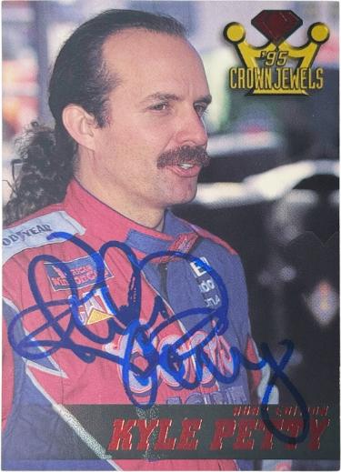 Kyle Petty Autographed 1995 Wheels Crown Jewels NASCAR On Card Auto #12- COA-Powers Sports Memorabilia