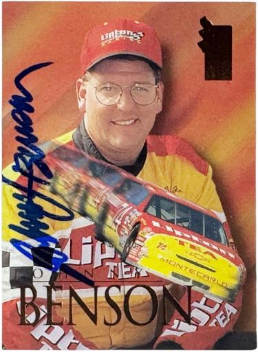 Johnny Benson Autographed 1995 Press Pass VIP On Card Auto #37 - COA-Powers Sports Memorabilia