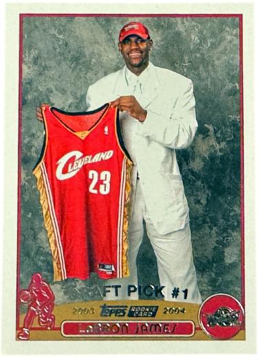 LeBron James 2003-04 Topps Rookie Card (RC) #221 (Cleveland Cavaliers/Centered)-Powers Sports Memorabilia