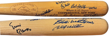 HOF Greats Cooperstown Model Bat 12 Sigs ?Çô Beckett Banks/Berra/Ford/Mathews/Snider/Williams/Boudreau/Kiner-Powers Sports Memorabilia