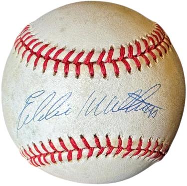 Eddie/Ed Mathews Autographed Official Rawlings RONL National League Baseball toned- COA (HOF/500HR)-Powers Sports Memorabilia