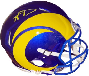 Aaron Donald Autographed Los Angeles Rams Riddell NFL Full Size Authentic Speed Helmet- Beckett Witnessed-Powers Sports Memorabilia