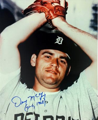 Denny McLain Autographed Detroit Tigers 8x10 Photo w/ 31-6, 1968 Insc imperfect- COA-Powers Sports Memorabilia