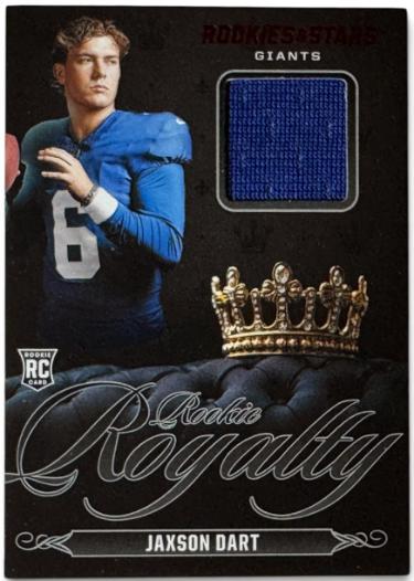 Jaxson Dart 2025 Panini Rookies & Stars Rookie Royalty Memorabilia Card #RR-JDT (New York Giants)-Powers Sports Memorabilia