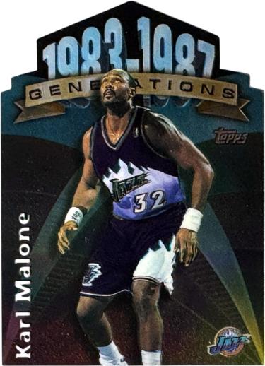 Karl Malone 1997-98 Topps Generations Die-Cut Card #G7 (Utah Jazz/HOF)-Powers Sports Memorabilia