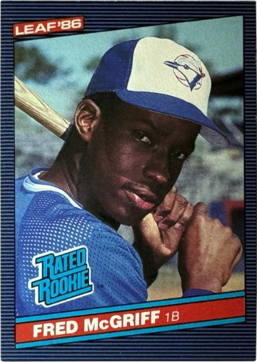 Fred McGriff 1986 Leaf Canadian Rated Rookie Card RC #28 (Toronto Blue Jays/HOF)-Powers Sports Memorabilia