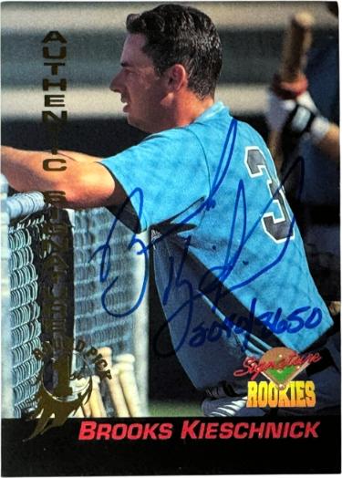 Brooks Kieschnick Autographed 1994 Signature Rookies On Card Auto #32 /8650 - Cubs-Powers Sports Memorabilia