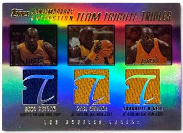 Shaquille O'Neal/Gary Payton/Karl Marlone 2003-04 Topps Contemporary Coll Team Tribute Triples Worn Jersey Card #TTT-PMO /250-Powers Sports Memorabilia