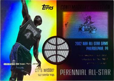 Chris Webber 2003-04 Topps Contemporary Collection Game Worn Jersey Card #PR-CW- /175 (Sacramento Kings)-Powers Sports Memorabilia