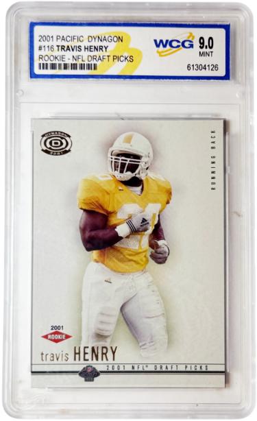 Travis Henry 2001 Pacific Dynagon Rookie DP Card RC #116-WCG Graded 9 Mint (Tennessee Volunteers)-Powers Sports Memorabilia