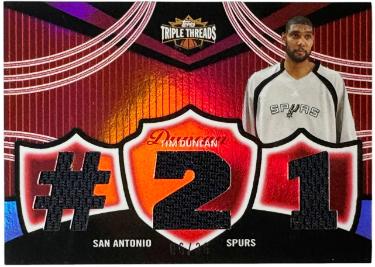 Tim Duncan 2006-07 Topps Triple Threads Jersey Patch Card #TTR-94 /36 (San Antonio Spurs/HOF)-Powers Sports Memorabilia