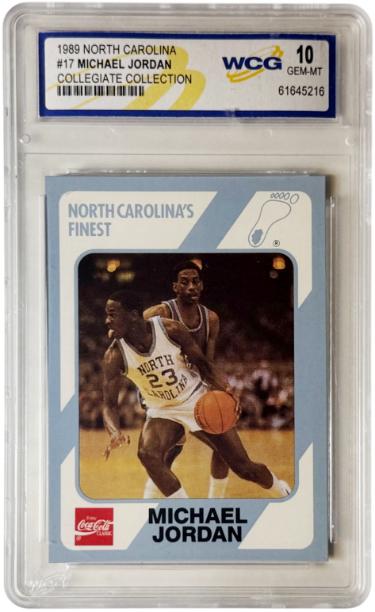 Michael Jordan 1989 North Carolina Collegiate Collection Card #17- WCG Graded 10 Gem Mint-Powers Sports Memorabilia
