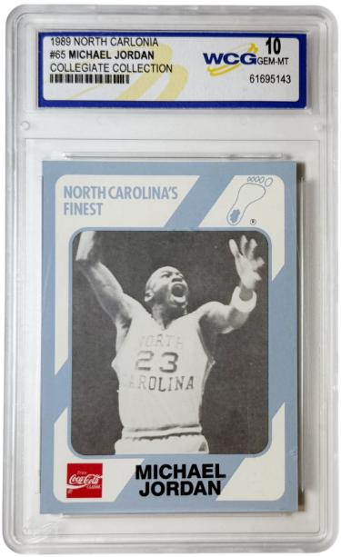 Michael Jordan 1989 North Carolina Collegiate Collection Card #65 WCG Graded 10 Gem Mint-Powers Sports Memorabilia