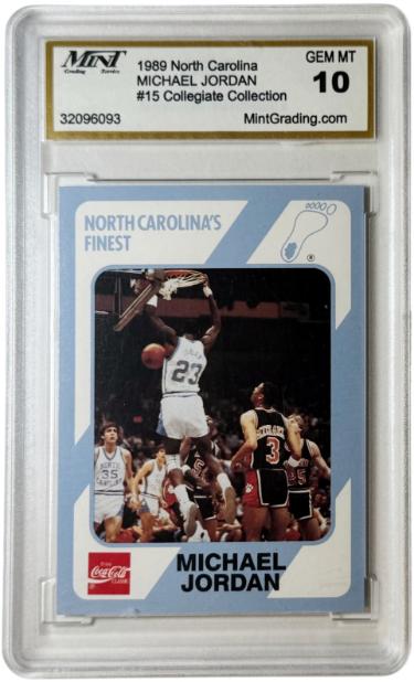 Michael Jordan 1989 North Carolina Collegiate Collection Card #15- Mint Graded 10 Gem Mint-Powers Sports Memorabilia