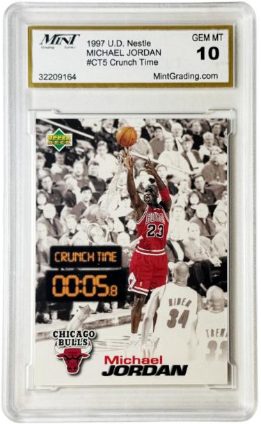 Michael Jordan 1997-98 Upper Deck Nestle Crunch Time Card #CT5 - Mint Graded 10 Gem Mint (Chicago Bulls/GOAT/HOF)-Powers Sports Memorabilia