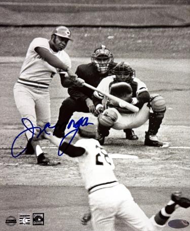 Joe Morgan Autographed Cincinnati Reds MLB Licensed 8x10 Photo imperfect- Steiner Holo/COA (HOF)-Powers Sports Memorabilia