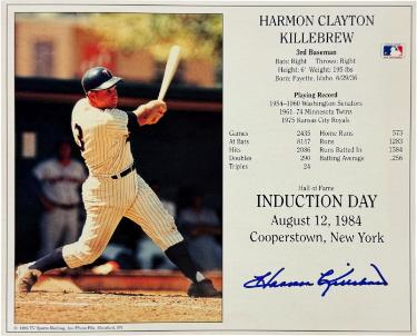 Harmon Killebrew Autographed Minnesota Twins Hall of Fame Induction 8x10 Photo- COA-Powers Sports Memorabilia