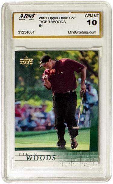 Tiger Woods 2001 Upper Deck PGA Golf Rookie Card RC #1- Mint Graded 10 Gem Mint-Powers Sports Memorabilia