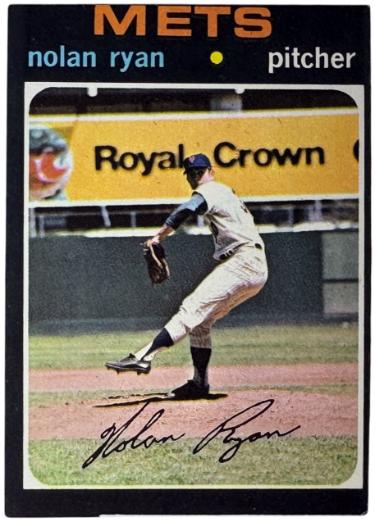 Nolan Ryan 1971 Topps Card #513 VG-EX (OC) - (New York Mets/HOF/5,714 K's)-Powers Sports Memorabilia