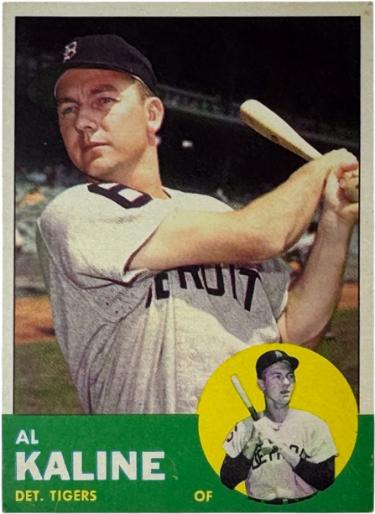 Al Kaline 1963 Topps Card #25 - Ex + (Detroit Tigers/HOF/3000 Hits)-Powers Sports Memorabilia