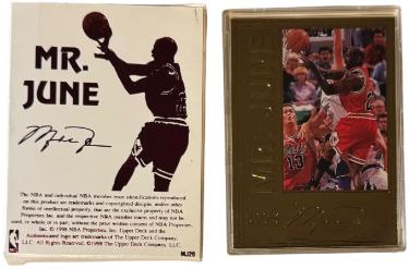 Michael Jordan 1998 Upper Deck 22KT Gold "Mr. June" Card /7233 (Chicago Bulls/GOAT/HOF)-Powers Sports Memorabilia