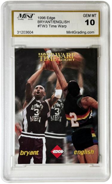 Kobe Bryant 1996-97 Collector's Edge Time Warp RC Card #TW3 - Mint Graded 10 Gem Mint (Lower Merion/Lakers/w/Alex English)-Powers Sports Memorabilia