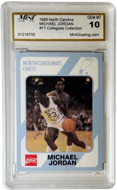 Michael Jordan 1989 North Carolina Collegiate Collection Card #17-Mint Graded 10 Gem Mint-Powers Sports Memorabilia