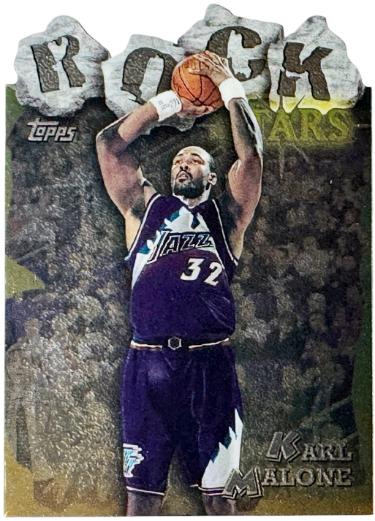 Karl Malone 1997-98 Topps Rock Stars Die-Cut Card #RS16 (Utah Jazz/HOF)-Powers Sports Memorabilia