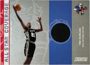 Tim Duncan 2002-03 Stadium Club All-Star Coverage Worn Jersey Card #AS-TD /700 (San Antonio Spurs/HOF)-Powers Sports Memorabilia