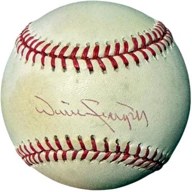 Willie Stargell Autographed RONL Rawlings Official National League Baseball imperfect- COA (HOF/Pittsburgh Pirates)-Powers Sports Memorabilia
