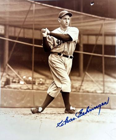 Charlie/Chas Gehringerer Autographed Detroit Tigers 8X10 Photo imperfect - COA 1937 MVP-Powers Sports Memorabilia