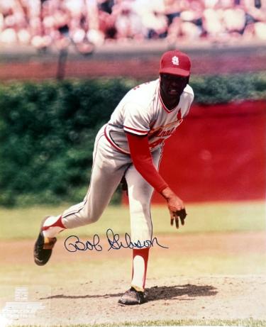 Bob Gibson Autographed St. Louis Cardinals MLB 8x10 Photo- Goldin/Score Board COA/HOF-Powers Sports Memorabilia