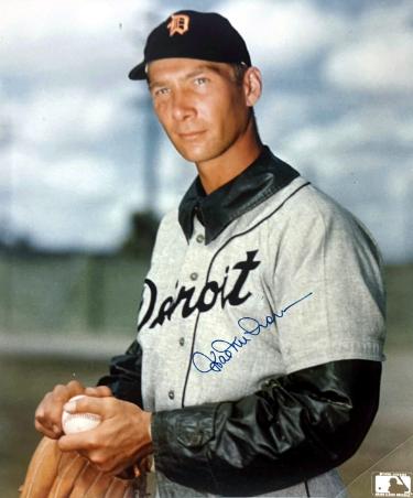 Hal Newhouser Autographed Detroit Tigers MLB Licensed 8x10 Photo imperfect- COA (HOF) - CTBL_047090-Powers Sports Memorabilia