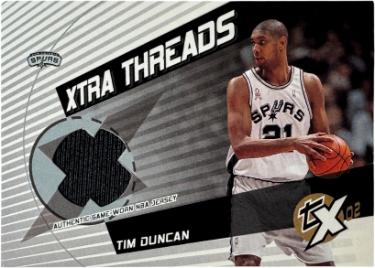 Tim Duncan 2002-03 Topps Xpectations Xtra Threads Card #XT-TD (San Antonio Spurs/HOF)-Powers Sports Memorabilia
