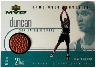 Tim Duncan 1999-00 Upper Deck MVP Game Used Souvenir Game Ball #TD-S (San Antonio Spurs/HOF)-Powers Sports Memorabilia