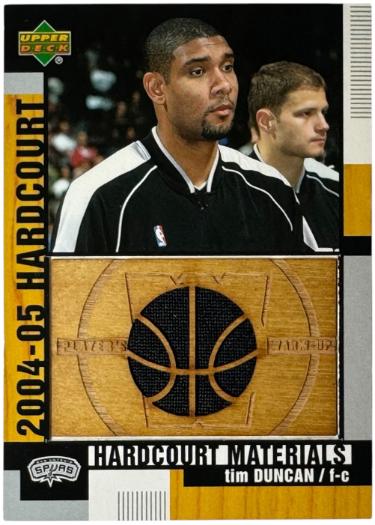 Tim Duncan 2004-05 Upper Deck Hardcourt Materials Warm-Up Card #HCM-TD (San Antonio Spurs/HOF)-Powers Sports Memorabilia
