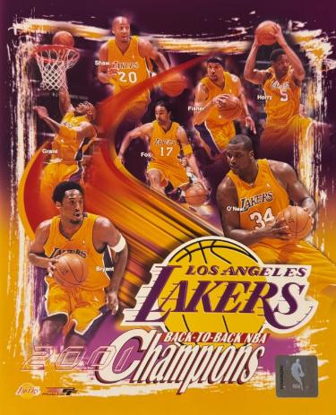 Los Angeles Lakers 2001 Back-to-Back NBA Champions 8x10 Photo (Kobe Bryant)- NEW-Powers Sports Memorabilia