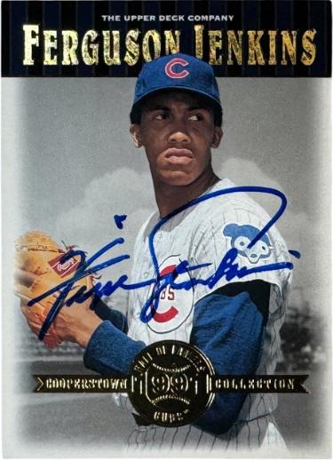 Fergie Jenkins Autographed 2001 Upper Deck Cooperstown On Card Auto #13- COA (Chicago Cubs/HOF)-Powers Sports Memorabilia