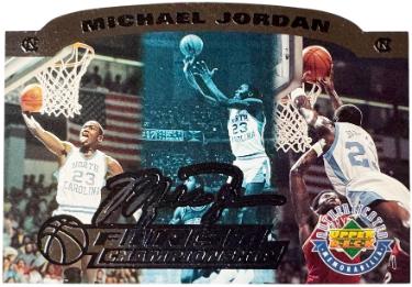 Michael Jordan 1995 Upper Deck North Carolina First Championship Die-Cut Jumbo Card- Limited Edition 1914/5000-Powers Sports Memorabilia