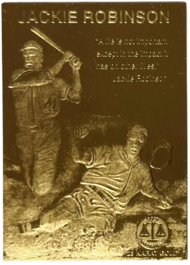 Jackie Robinson 1997 Bleachers 23KT Gold 50th Anniversary Limited Edition Card-Powers Sports Memorabilia