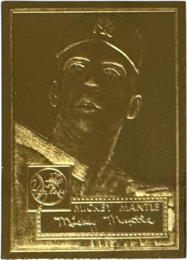 Mickey Mantle 1996 Topps 22K Gold Foil Card #311 - (1952 Reprint/New York Yankees/HOF)-Powers Sports Memorabilia
