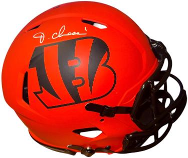 Ja'Marr Chase Autographed Cincinnati Bengals NFL Riddell Authentic Speed Rave Helmet #1- Beckett Witnessed-Powers Sports Memorabilia