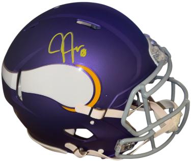 Justin Jefferson Autographed Minnesota Vikings Riddell NFL FS Authentic Speed Helmet #18- Beckett Witnessed-Powers Sports Memorabilia