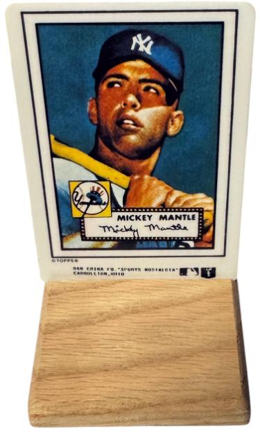 Mickey Mantle 1995 Topps MLB RN China Co Porcelain 1952 Card #311 w/Box/Display-Powers Sports Memorabilia