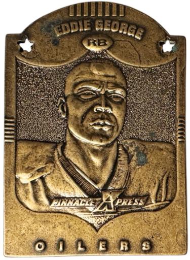 Eddie George 1997 Pinnacle X-Press Metal Works Bronze Card #15 of 20 (Houston Oilers/Tennessee Titans)-Powers Sports Memorabilia